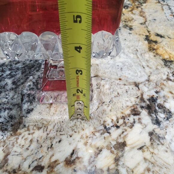 VINTAGE Ruby/Cranberry square footed candy dish - Picture 4 of 4